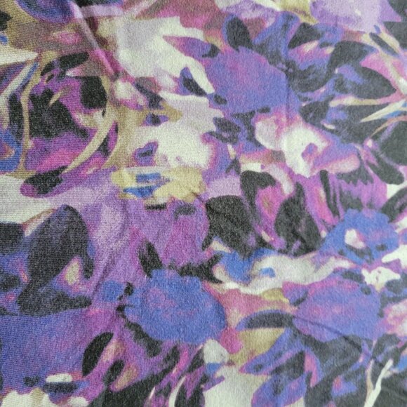 Anne Klein Purple/Gray Floral Sleeveless Blouse Shell M Silk Cashmere - Picture 3 of 5